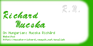 richard mucska business card