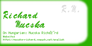 richard mucska business card